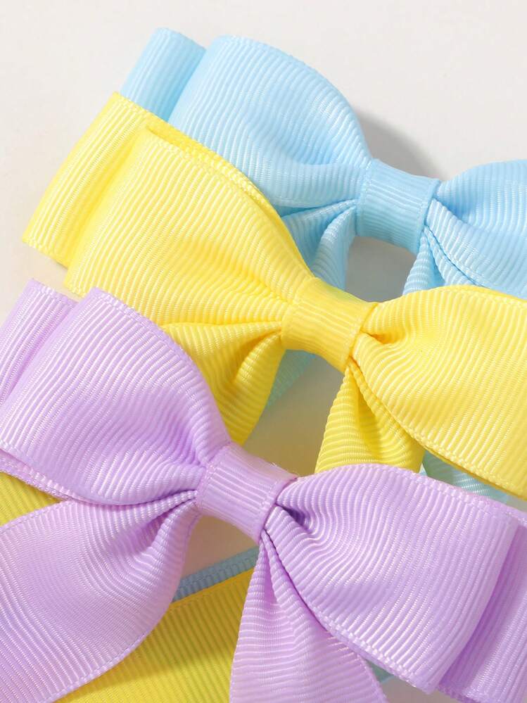 5pcs/Set Candy Color Bow Design Sweet Girls' Fashion Ribbon Hair Clips - Multicolor - View 6