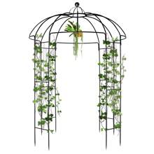 207*207*270cm Courtyard Wrought Iron Gazebo Iron Arch Black - 黑色 - 查看 6