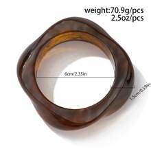 1pc/3pcs Exaggerated Resin Asymmetrical Semi-Transparent Design Personalized Bracelet - Multicolor - View 8