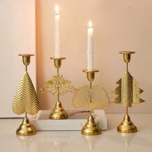 1pc European Style Romantic Tabletop Decor, Luxury Vintage Candle Holder, Minimalist Decor For Dining, Ramadan Party