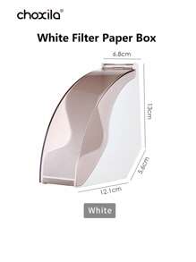 choxila 1pc Coffee Filter Holder, Coffee Filter Storage With Dustproof Cover, Coffee Filter Paper Dispenser Rack, Coffee Filter Box For Coffee Shop, Home, Office, Capacity Of 200pcs Cone Coffee Filters