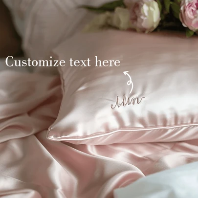 Personalised Embroidered Satin Pillowcase,Satin Pillowcase,Ultra Soft And Breathable, No Filler,For Women Sleeping,Personalized Natural Pure Silk Pillowcase With Embroidery, Bridal/ Wedding Gift, Custom Gift For Family