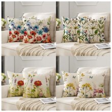 2 件（不含枕芯）花卉装饰沙发抱枕套