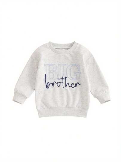 Big Brother Sister Shirt Toddler Girls Boys Sweatshirts Sister Brother Matching Clothes Letter Embroidery Crew Neck Long Sleeve Kids Pullovers Fall Tops