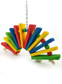 1 pieza Juguete de mordida con forma de abanico y colores de loro, escalera giratoria oscilante, suministros educativos para aves, accesorios para jaula de pájaros, juguete para loros (toda la combinación de accesorios es de color aleatorio)