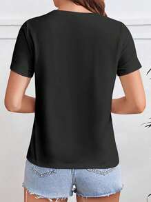 Math The Only Subject That Counts Math Pun T-Shirt YYQ 180g - Black - View 3