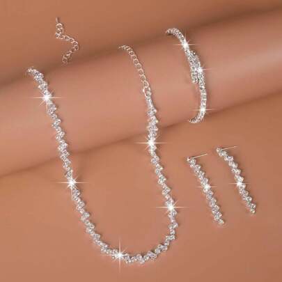 1 set 3 bucăți colier cu val curgător de lux din oțel inoxidabil, accesorii versatile pentru rochii, cadou pentru îmbrăcăminte zilnică/de ocazie