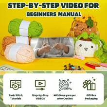 4-Piece Cute Potted Plants Crochet Kit - Complete DIY Crochet Accessories With 40%+ Premium Yarn, Beginner-Friendly, Perfect For Home Decor, Gifts & Stress Relief - Multicolor - View 5