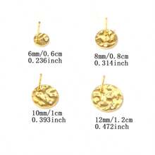 10 件不对称纹理不锈钢金耳环柱带环，手工制作 DIY 耳环配件