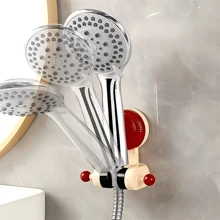 1 pieza Soporte ajustable para cabezal de ducha con ventosa, estantería de ducha sin perforación para el baño, soporte de ducha montado en la pared, base fija universal para cabezal de ducha, accesorios de baño, nuevos productos de otoño, regalo del Día de San Valentín