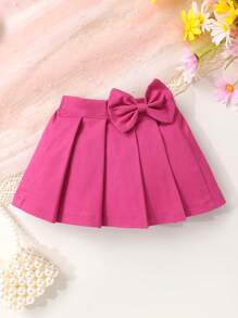 3件套，女婴，柔软舒适，休闲可爱，甜美优雅，松紧腰荷叶边蝴蝶结装饰迷你裙，女童裙装，女婴服装，女童服装，适合日常穿着、度假、聚会、摄影和户外活动 - 彩色 - 查看 5