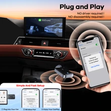 REMAX 无线 CarPlay 适配器兼容 Apple CarPlay，轻松将有线 CarPlay 升级为无线，即时连接，自动重新连接，超迷你 Car Play 适配器兼容 iPhone，适用于内置 CarPlay 的汽车，超迷你尺寸汽车配件，超实用汽车用品 - 彩色 - 查看 4