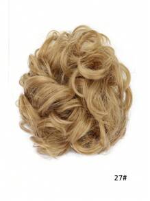 合成耐热编织发髻，带蓬松自然发夹，多种颜色，棕黑色自然接发，女士时尚卷发水波接发，适合日常节日角色扮演派对，圣诞礼物，二手初学者友好礼物 - 亞麻棕 - 查看 19