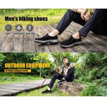 Zapatos de senderismo antideslizantes para hombre, zapatos deportivos ligeros de suela blanda, zapatos para caminar casuales - Gris - Ver 11