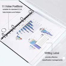 (Pack Of 20pcs/1pc/5pcs)Document Wallet A4 Sight Pocket 20 Document Folder For Filing Waterproof Document Folders For Documents Organization With Hole Edge Hook And Loop Closure And Label Pocket, Back To School, School Supplies - Multicolor - View 6