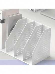 1pc 3/4-Fold Collapsible Book Stand, Student Adjustable Desktop Document Holder, Foldable File Rack, Pen Holder, Pencil Case, Office Decor, Crayon Holder, Pen Pots, Office Equipment, Desktop Organizer, Office Stationery, Marker Storage