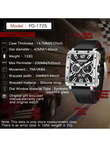 PAGANI DESIGN Original New Watch Japan VK64 Chronograph Stainless Steel Luxury Men's Watches Rose Gold Quartz Waterproof Wristwatch PD-1725 - one-size - View 3