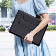 带磁性支架的 16 英寸笔记本电脑内胆包，PU 皮革保护套，适用于 Macbook Pro 16/14、Air 13.3、商务公文包、时尚便携式电脑手提包 - 彩色 - 查看 5