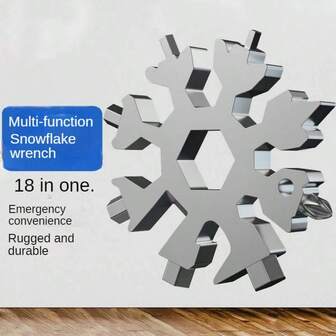 1 pieza/3 piezas Llave de estrella multifuncional, llave inglesa mini octagonal de acero al carbono, herramienta combinada portátil con abridor de botellas, adecuada para exteriores y diversas ocasiones