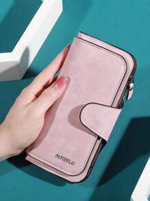 Neuer, stilvoller Damen Clutch Geldbeutel aus ölgewachstem Leder, einfaches langes Portemonnaie