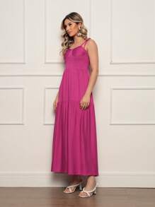 Long Dress With Straps And Loose Cups - 紫色 - 查看 5
