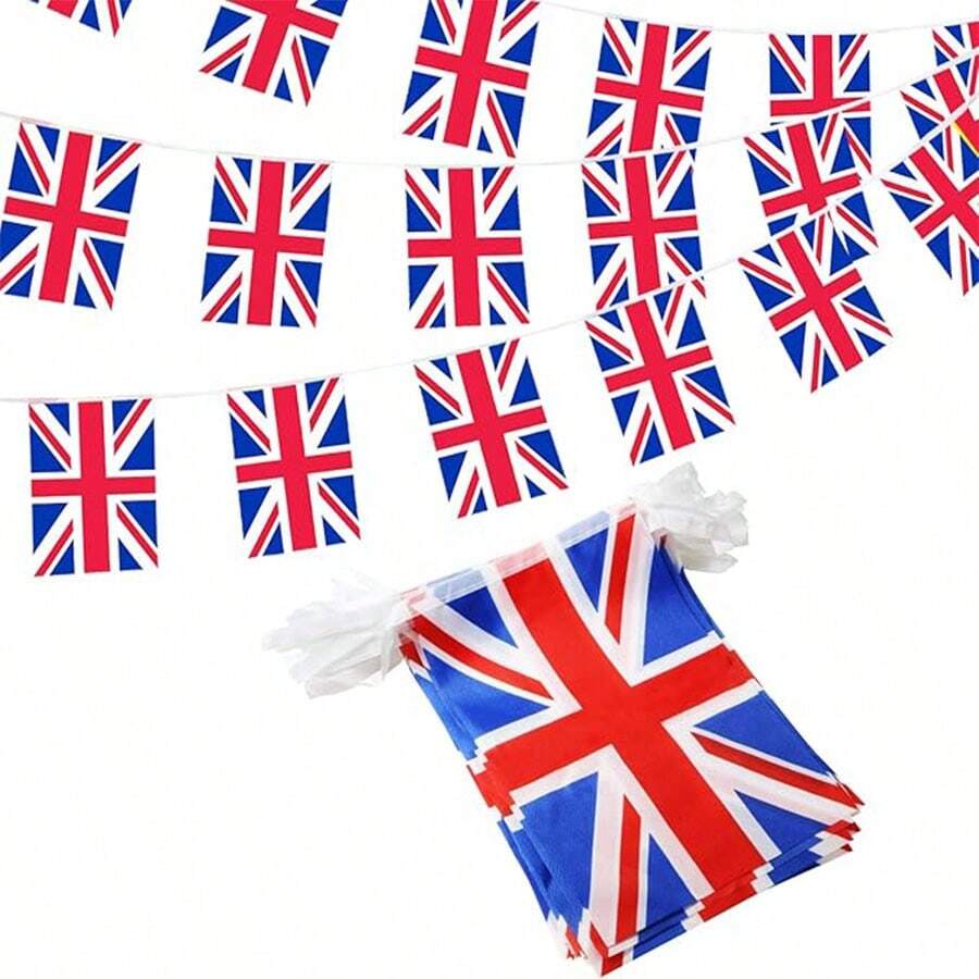 Banderines de cuerda con banderas británicas para eventos patrióticos, Día de la Independencia, bares deportivos, decoración interior y exterior - Multicolor - Ver 1
