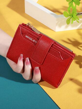 Vintage Solid Color Short Wallet Portable Bifold Coin Purse Women's Credit Card Holder Wallet Purse Wallet Mini Wallet Small Wallet