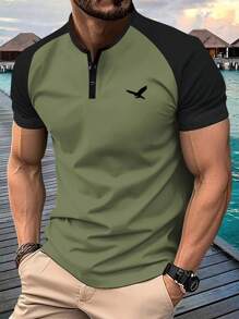 5pcs Men's Summer New Short Sleeve T-Shirt, Raglan Sleeve Printed, Multi-Color Available For Travel,Holiday,Outdoor,Undershirt