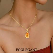 EGGLEGANT 1 pieza Delicado colgante de huevo esmaltado, collar con colgante simple, joyería para mujeres para uso diario, regalo de Pascua o aniversario