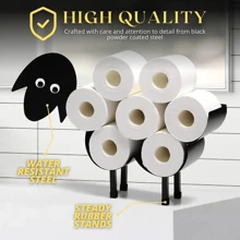 Toilet Roll Holder Sheep Free Standing Novelty Metal Toilet Paper Stand Animal - Black - View 5