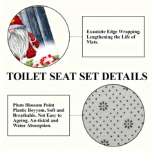 1pc/4PCs Christmas Dwarf Curtain Shower Curtain Decoration, Beautiful Housewarming Gift Modern Home Decoration, Waterproof Shower Curtain And Toilet Floor Mat Three-Piece Set Comes With 12 Shower Curtain Hooks Home Bathroom Decor Fall Decor Bathroom Accessories Back To School