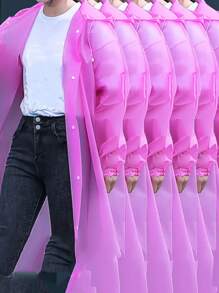 1/2 件男式女式纯色防水长袖连帽雨衣，防风、防水、快干，非常适合骑行和户外探险，可折叠、便携，适合户外徒步旅行钓鱼登山，适合骑行和户外探险 - 可折叠、便携、加厚设计 - 休闲风格旅行配件