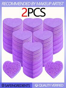 20/10/5/2 piezas Almohadillas comprimidas con forma de corazón para limpieza facial, herramienta de limpieza facial con esponja exfoliante