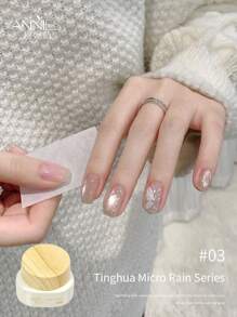 annies 12g/Pc Raindrops Cat Eye Nail Polish Gel Kit, 6 Colors, 2025 New Delicate Sparkling Glass Pearl Cat Eye Cure Gel Manicure, Professional Salon Use