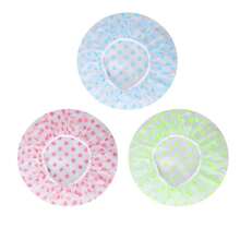 Set de 3 gorros de baño ajustables con estampado, impermeables, a prueba de aceite y polvo, reutilizables con correa elástica, adecuados para decoración del baño en el hogar de mujeres