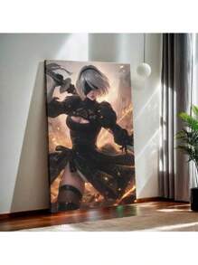 Majestic Flame Warrior Canvas Art Print - Wooden Frame Canvas Painting 2.25cm Piece (3) Thickness 0.9inch / 30, Home Gift Decoration, Room Decoration Aesthetics, Wall Decoration Art, Perfect Gift, Autumn Winter Wall Decoration, Living Room Decoration, Bedroom Decoration, Kitchen Decoration, Entrance Decoration, Bathroom Decoration, Direct Wall Painting, High-Quality Wall Painting Poster