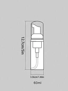 60毫升白色泡沫按压瓶，睫毛洗发水瓶，旅行泡沫按压瓶，空塑料瓶，可重复灌装迷你皂液器，适用于洗手液、睫毛洗发水、沐浴露，适合旅行、居家和学生返校使用