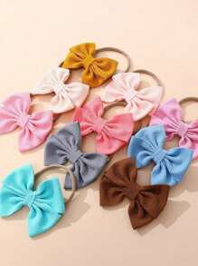 10 Pcs/Set Baby Hair Accessories, Bow Crease-Free Hairbands, Skin-Friendly & Non-Marking, Suitable For Daily Use