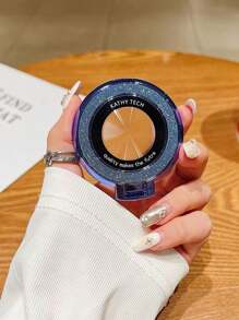 1 pieza Soporte de teléfono inalámbrico de carga magnética plegable y con adhesivo, con diseño minimalista y brillante, compatible con iPhone 11 12 13 14 15 Pro Max, S24 S23 S22 S21 Ultra, iPhone y teléfonos Android, ideal como regalo de cumpleaños para familia y amigos, incluye anillo para los dedos y accesorios para teléfono