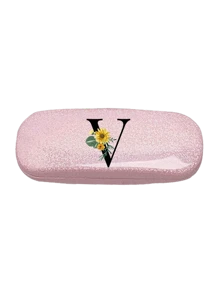 1pc Y2k Style Glitter Star Glasses Case With Daisy Flower Black Letter A-Z Pattern, Novel, Stylish And Simple Design, Convenient And Portable, With Waterproof And Dustproof Function (Small Size, Made Of Plastic Material). Initial Glasses Case