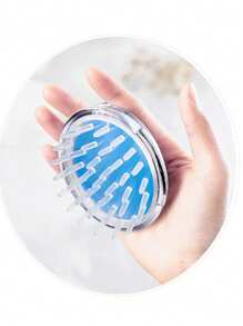 1 件装透明水晶硅胶头皮按摩刷、洗发梳、缓解头皮瘙痒 - 彩色 - 查看 8