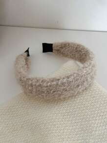 秋冬女士毛绒宽带发带时尚洗脸发夹高冠发饰 - 彩色 - 查看 8