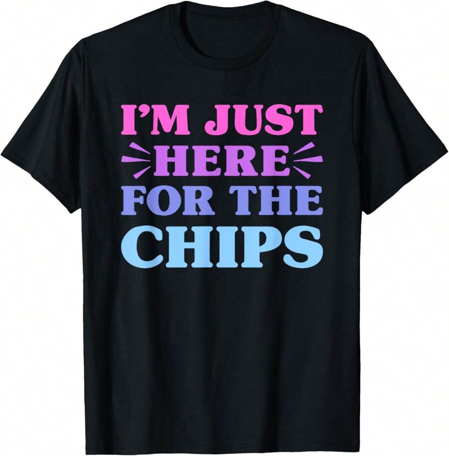 I'm Just Here For The Chips Funny Potato Chip Lover T-Shirt - Black - View 1