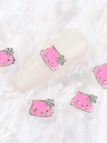 Sanrio 30pcs 3D Alloy Kitty Cat Kawaii Nail Designer Charm,30PCS Cute Kitty Cat Cartoon Nail Art Crystal Rhinestone DIY Metal Nail Stone,Nail Charm Gifts For Women Girls