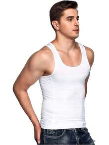 Camiseta de Compresión Moldeadora para Hombre - Diseño Deportivo y Ajuste Perfecto - Blanco y Negro - Ver 4