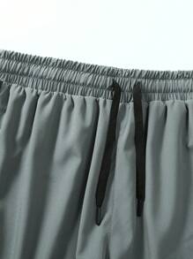 Shorts casuales para la playa de cintura con cordón y doble capa para hombre
