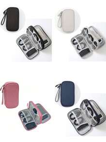 1pc Portable Travel Electronics Organizer Bag, Suitable For Storing Smartphone Cables, Hard Drives, Power Banks, Headphones, Chargers, Phone Cases, Wireless Earbuds, Bluetooth Headsets, Earphones, Great For Business Travel, School, College, Office, School Supplies, Back To School, University Students - Multicolor - View 10