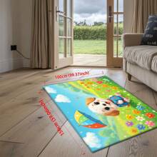 Lichtgewicht Crystal Velvet Tapijten/Mats In Designs Van Pop Art Stijl Teddybeer, Kleurrijke Puppy, En Lachende Bloem. Verkrijgbaar In Verschillende Maten, Met Premium Zachte Textuur En Levendige Vibe. Aanpasbaar Door Te Snijden.