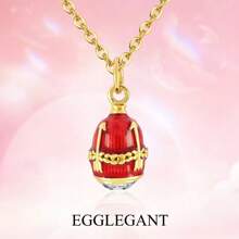 EGGLEGANT 1 pieza Delicado colgante de huevo esmaltado, collar con colgante simple, joyería para mujeres para uso diario, regalo de Pascua o aniversario