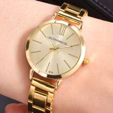 1 Miniature Lovely Roman Numeral Quartz Watch And 1 Crystal Decor Bracelet